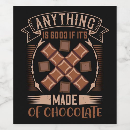 Chocolade - goed wanneer chocolade is gemaakt wijn etiket (Enkel label)