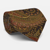 Chocolade Gold Sage Wine Paisley Silky Mannen Stro Stropdas (Opgerold)