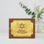 Chocolade Golden Ticket Bar Mitzvah Sla de datum o Briefkaart (Staand voorkant)