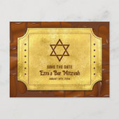 Chocolade Golden Ticket Bar Mitzvah Sla de datum o Briefkaart (Voorkant)