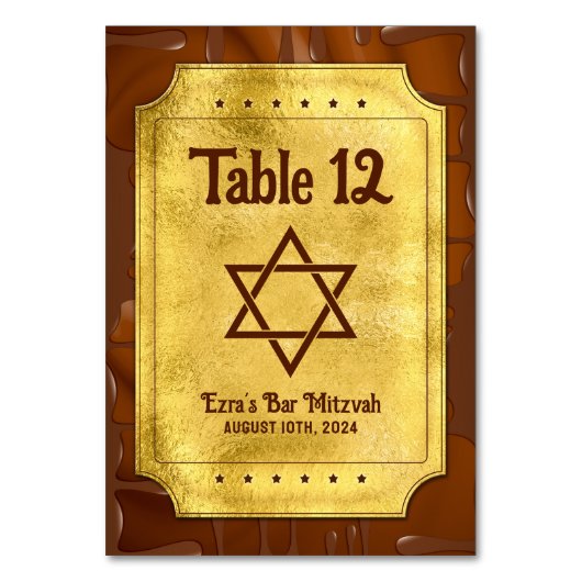 Chocolade Golden Ticket Bar of Bat Mitzvah Kaart (Voorkant)