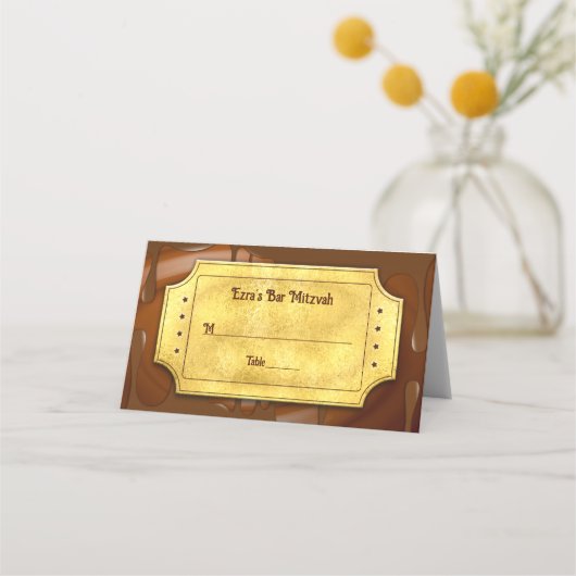 Chocolade Golden Ticket Bar of Bat Mitzvah Plaatskaartje (Voorkant)