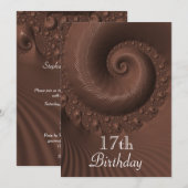 Chocolade Golven En Krullen 17e Verjaardag Kaart (Voorkant / Achterkant)
