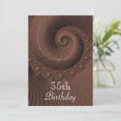 Chocolade Golven En Krullen 35e Verjaardag Kaart (Staand voorkant)