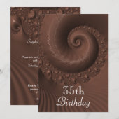 Chocolade Golven En Krullen 35e Verjaardag Kaart (Voorkant / Achterkant)