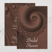 Chocolade Golven En Krullen Bruidsfeest Kaart (Voorkant / Achterkant)