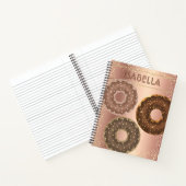 Chocolade goud glitter donuts koper ombre naam notitieboek (Binnen)