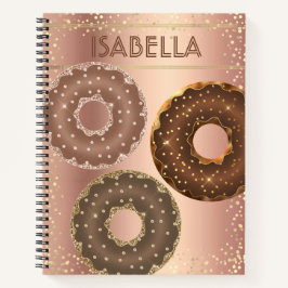 Chocolade goud glitter donuts koper ombre naam notitieboek