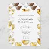 Chocolade Goud Wit Harten Trouwen Kaart (Voorkant / Achterkant)
