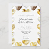 Chocolade Goud Wit Harten Trouwen Kaart (Voorkant)