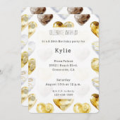 Chocolade Goud Wit Harten Verjaardag Kaart (Voorkant / Achterkant)