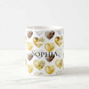 Chocolade Goud Witte Harten Koffiemok