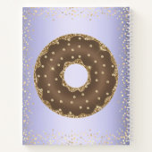 Chocolade gouden glitter donuts paarse ombre naam notitieboek (Achterkant)