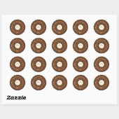 Chocolade gouden glitters donut monogram glamour v ronde sticker (Vel)