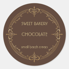 Chocolade Gouden Klein Zakelijk Backlabel Ronde Sticker