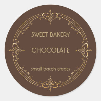 Chocolade Gouden Klein Zakelijk Backlabel Ronde Sticker