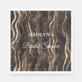 Chocolade Gouden Krullen Bloemachtige Bruiloftsbor Servet