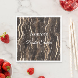 Chocolade Gouden Krullen Bloemachtige Bruiloftsdou Servet