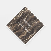 Chocolade Gouden Krullen Bloemachtige Bruiloftsont Servet (Hoek)