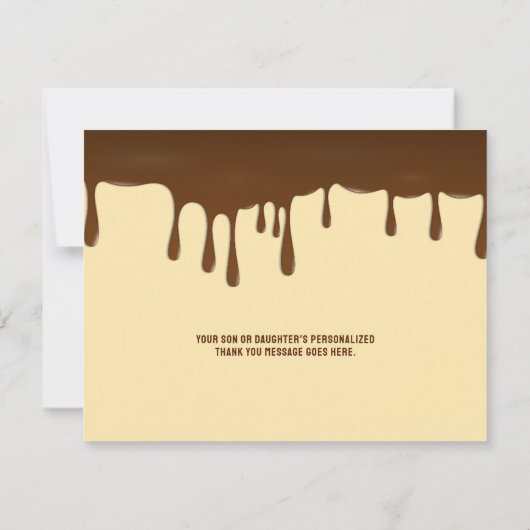 Chocolade Gouden Ticket Bar Bat Mitzvah Dank u Bedankkaart (Achterkant)