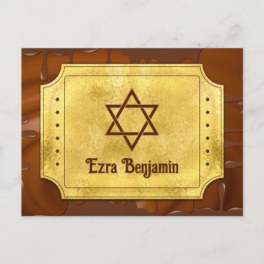 Chocolade Gouden Ticket Bar Bat Mitzvah Dank u Briefkaart (Voorkant)