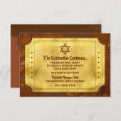 Chocolade Gouden Ticket Bar Bat Mitzvah Receptie Informatiekaartje (Voorkant / Achterkant)