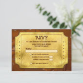 Chocolade Gouden Ticket Bar Bat Mitzvah RSVP (Staand voorkant)