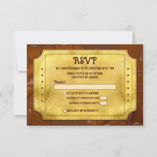 Chocolade Gouden Ticket Bar Bat Mitzvah RSVP Kaartje