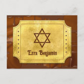 Chocolade Gouden Ticket Bar Mitzvah Dank Je Briefkaart (Voorkant)
