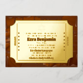 Chocolade Gouden Ticket Bar Mitzvah of Bat Mitzvah Folie Uitnodiging (Voorkant)
