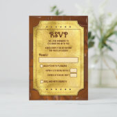 Chocolade Gouden Ticket Bat Bar Mitzvah RSVP (Staand voorkant)
