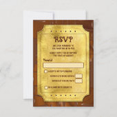 Chocolade Gouden Ticket Bat Bar Mitzvah RSVP Kaartje (Voorkant)