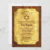 Chocolade Gouden Ticket Bat Mitzvah of Bar Mitzvah Kaart (Voorkant)