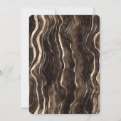 Chocolade Gouden Wervels Bloemen Huwelijk Kaart (Achterkant)