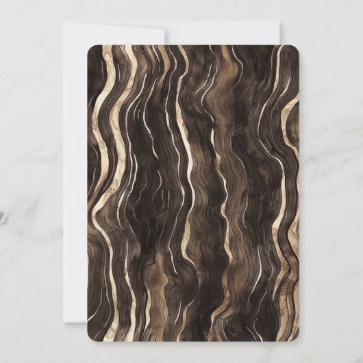 Chocolade Gouden Wervels Bloemen Huwelijk Kaart (Achterkant)