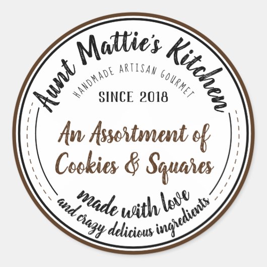 Chocolade  Handgemaakte Gourmet Food Label (Voorkant)