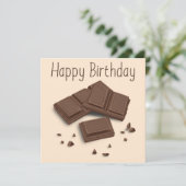 Chocolade Happy Birthday Wenskaart Kaart (Staand voorkant)