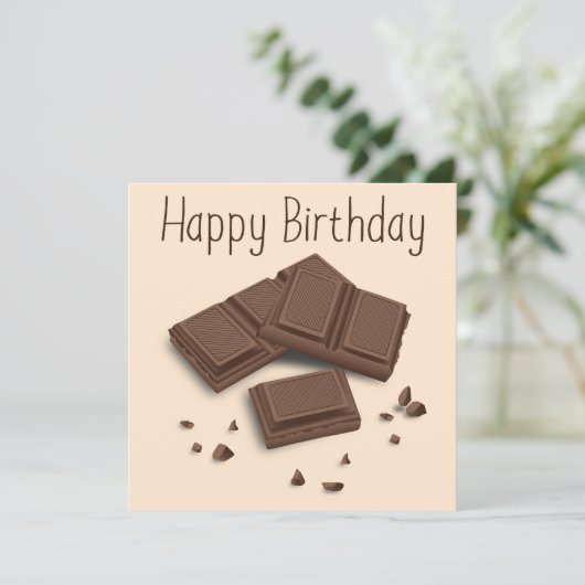 Chocolade Happy Birthday Wenskaart Kaart (Staand voorkant)