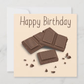 Chocolade Happy Birthday Wenskaart Kaart (Voorkant)