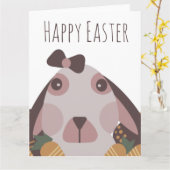 Chocolade Happy Paaseieren Bunny Carrots Kaart (Gele Bloem)