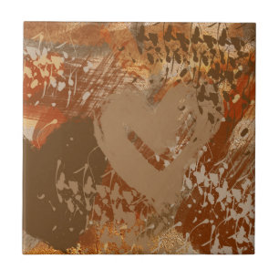 Chocolade Hart Abstract Patroon Tegeltje