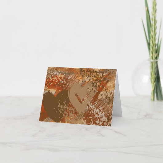 Chocolade Hart Abstracte Patroon Opmerking Kaart (Voorkant)