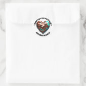 Chocolade hart bedankt bruin blauw modern 3D Ronde Sticker (Tas)