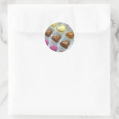 Chocolade hart doos ronde sticker (Tas)