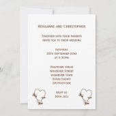 Chocolade hart en vlinders bruiloft uitnodiging (Achterkant)