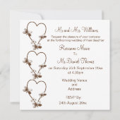 Chocolade hart en vlinders bruiloft uitnodiging (Achterkant)