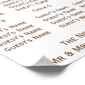 Chocolade hart en vlinders bruiloft zitplaatsen poster (Hoek)