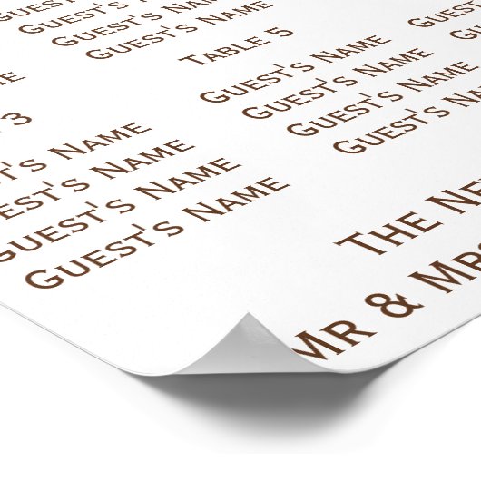 Chocolade hart en vlinders bruiloft zitplaatsen poster (Hoek)