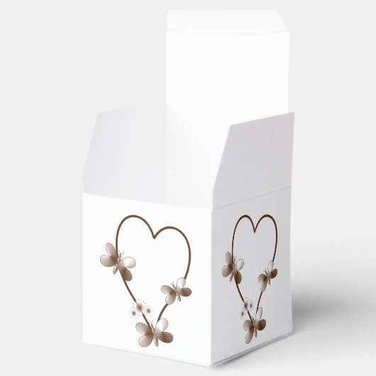 Chocolade hart en vlinders ontwerp bruiloft bedankdoosjes (Geopend)