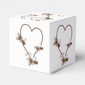 Chocolade hart en vlinders ontwerp bruiloft bedankdoosjes (Achterkant)